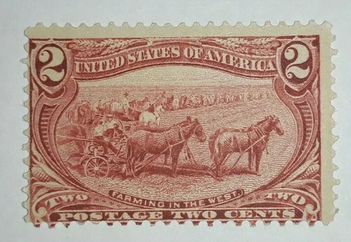 Travelstamps: 1898 US Stamps Scott# 286, mint, og, hinged, Farming in the West