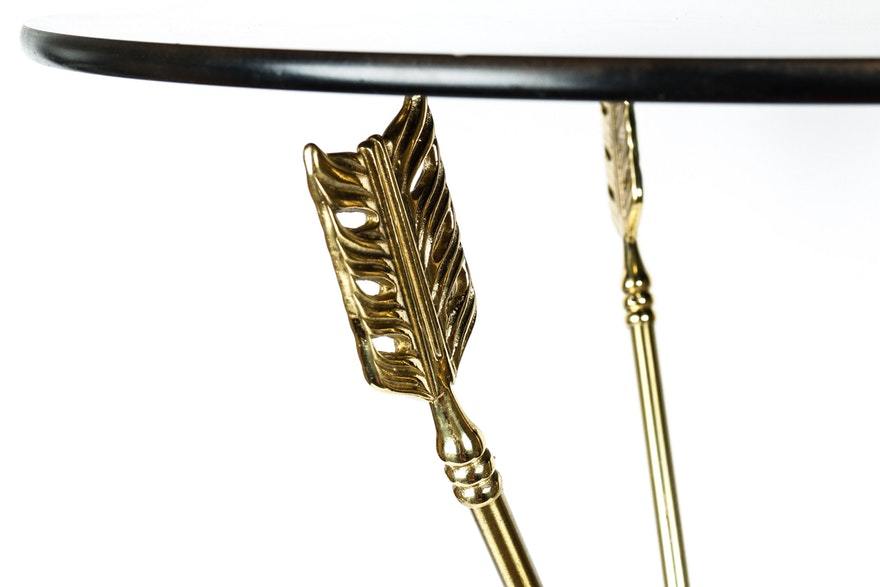 MAISON JANSEN 1960s Neoclassical Brass ARROW Accent Table ICONIC Collectors GIFT