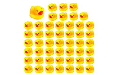 50 Bathtub Rubber Ducks Bath Toy Bulk Yellow Duck Baby Shower Cute Duckies Kids