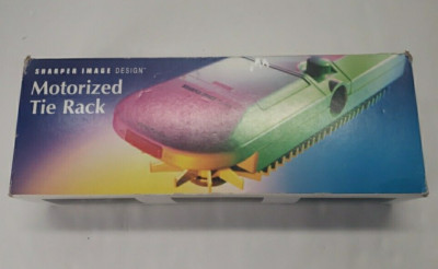 NEW Sharper Image Motorized 60 Tie Rack Quiet Drive Scarf Belt Rack NEW Open Box