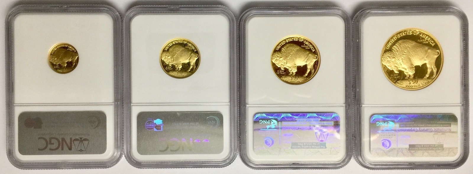 2008-W 4-Coin Proof Gold Buffalo Set PF-70 NGC ER