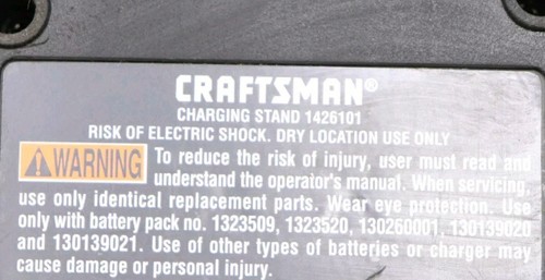 Genuine Craftsman Power Tool 18v NiCad Battery Charger Charging Stand 1426101