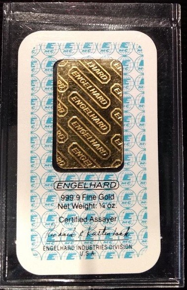 ENGELHARD GOLD BAR - 1/4oz. - HARD TO FIND - ORIGINAL PACKAGING