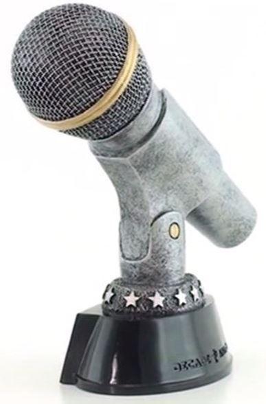 Silver Microphone Trophy / Karaoke Award (CM-99001) - DECADE AWARDS Exclusive