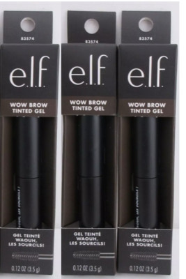 e.l.f Wow Brow Tinted Gel, DEEP BROWN ( 83574 ), 0.12oz, 3 PACK - Brand NEW!