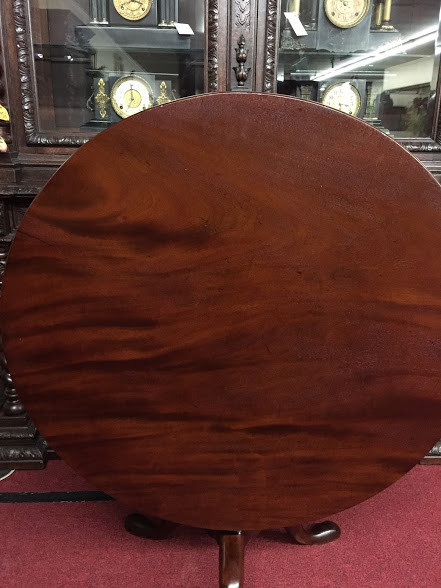 Antique Tilt Top Table - One Board Top - Mahogany