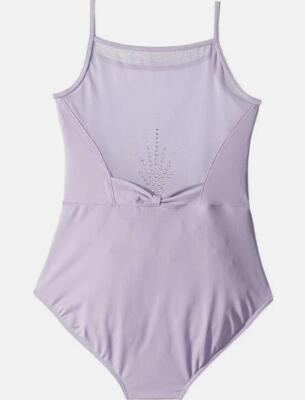 Bloch Girls Purple Sheer Beaded Stretch 1-Piece Camisole Leotard Size 8-10 11620
