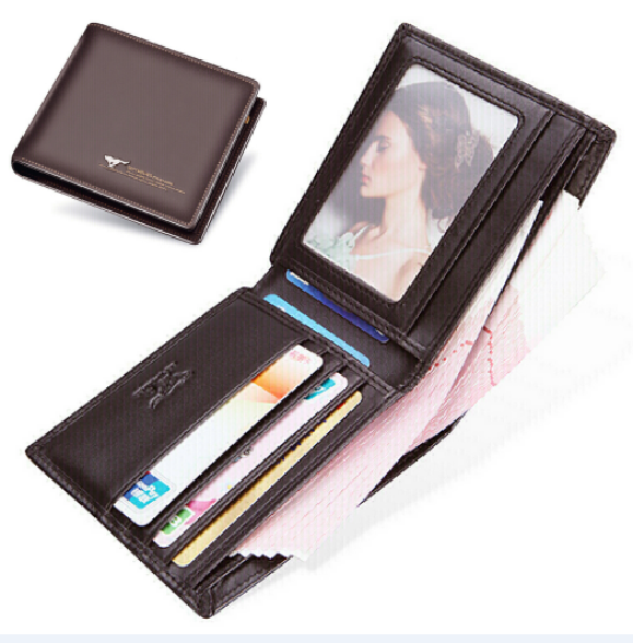 Septwolves men women cow leather wallet purse card bag