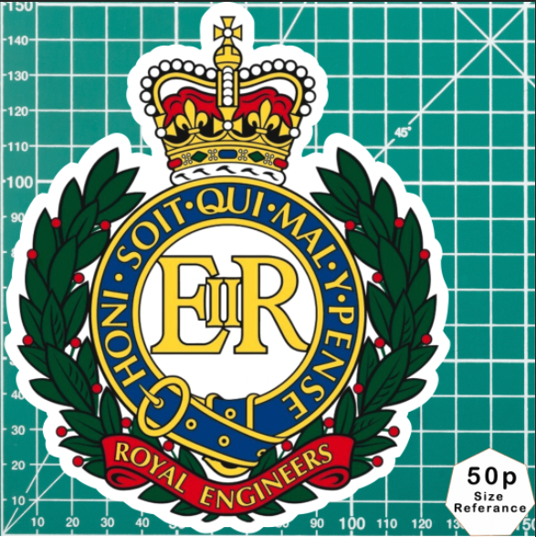 Royal Engineers Waterproof Vinyl Stickers (old badge) - Official MoD Reseller - Picture 7 of 7