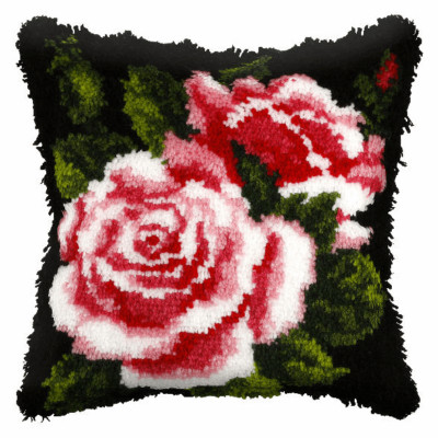 Orchidea Latch Hook Kit: Cushion: Large: Pink Rose