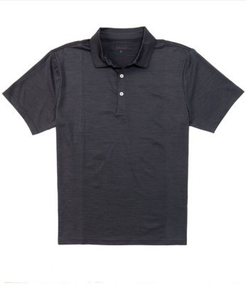 Quieti Tonal Texture Performance Short-Sleeve Knit Polo Shirt CHARCOAL GRAY [XL
