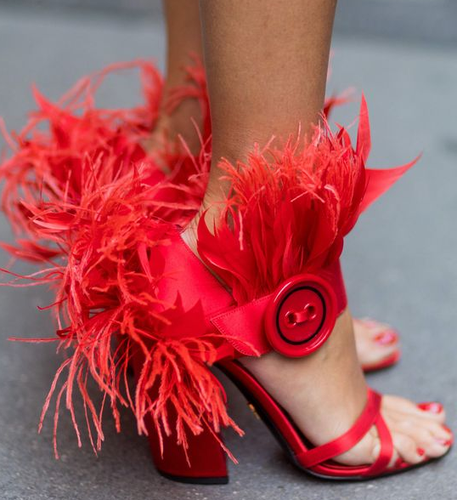Occdient Womens High Heels Shoes Cross Lace Up Catwalk Feather Decoration Shoes