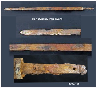 Ancient Chinese  Han Dynasty excavated iron sword Jian - rare
