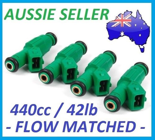 Fuel Injectors x 4 440cc 42lb for FORD FOCUS ZETEC ST170 BMW E30 E36 E46 Green G Fuel Injectors x 4 440cc 42lb for FORD FOCUS ZETEC ST170 BMW E30 E36 E46 Green G