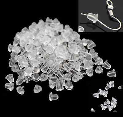 500pcs clear Rubber Earring Back Stoppers Ear Post Nuts Jewelry Making 4mm hs