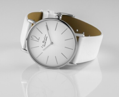 Pre-owned Jacques Lemans 'la Passion' Minimalist Quartz Watch 5atm 40mm Case White Dial