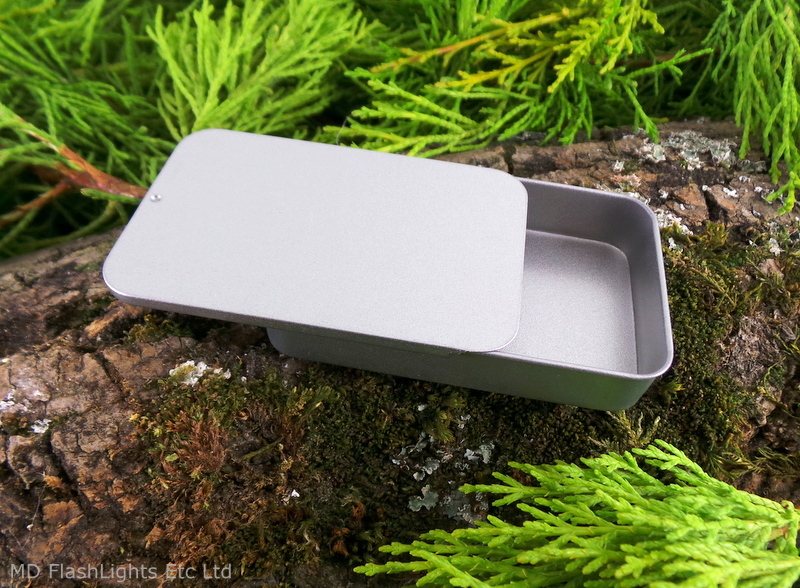 SILVER SLIDE TOP LID STORAGE TINS IDEAL FOR BUSHCRAFT SURVIVAL KITS CAMPING EDC