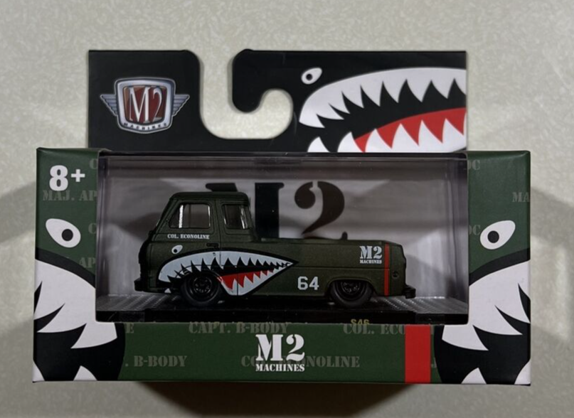NEW 2023 M2 MACHINES SHARK MOUTH 1964 FORD ECOLINE TRUCK S46 22-40
