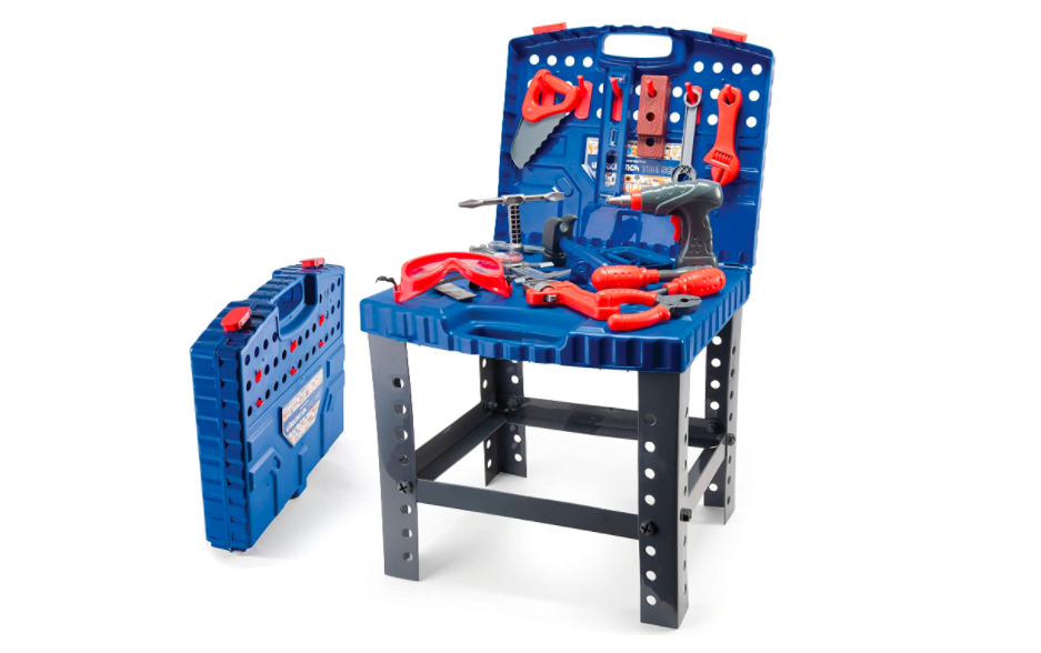 Kids Work Bench Play Set Children Tools Tool Kit Construction Pretend Boy Toy US