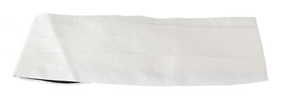 Pre-owned Dolce & Gabbana Cummerbund White Men Waist Belt 100% Silk S. It48 / M Rrp $450