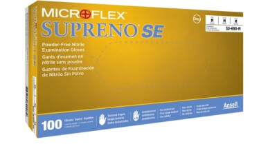 Microflex Supreno SE SU690S Powder Free Nitrile Gloves, 100/Box Size: Large