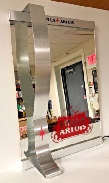 Stella Artois LED Mirror Sign - Light Thin LED ~ NEW In BOX & Lights 26” x 18