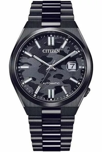 Pre-owned Citizen Automatic Black Camouflage Dial Sapphire Glass Men's Watch Nj0155-87e