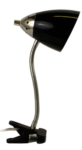 Настольная лампа LimeLights Flossy с гибким зажимом на гусиной шее черного цвета