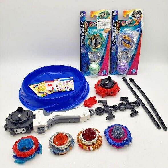 Metal Beyblade Burst Rise Arena Set w 6 Fighter Gyroscopes