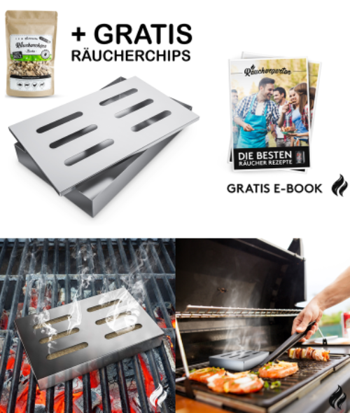 Räucherbox Edelstahl Smokerbox mit Räucherchips Räucherbox Gasgrill Räucherdose