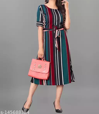 One piece shop dress with belt