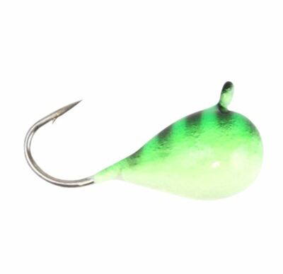 Clam Drop Jig 1/32 oz - Lime Glow Bar Ice Fishing Jig