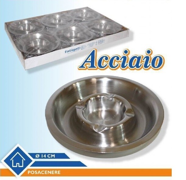Set 12 Pz Posacenere In Acciaio Da Tavolo Pub Ashtray Portacenere Rotondo sus