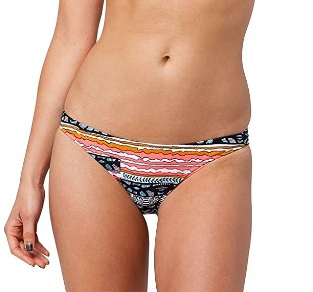 Volcom 170630 Womens Striped Bikini Bottom Swimwear Stormy Blue Size X-Large