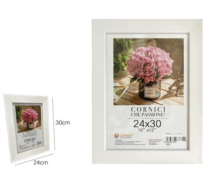 Cornice Per Foto Fotografie Quadri Tele Poster Dimensioni 24x30cm Bianca dfh
