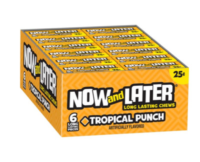 Now & Later Original Taffy Chews Candy Tropical Punch 0.93 Ounce  Pack of 24