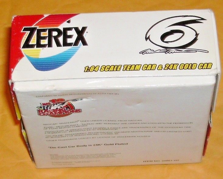 Mark Martin 24K Gold Plated ZEREX #6 NASCAR 1:64 Scale (1999)  2-Car Set RARE