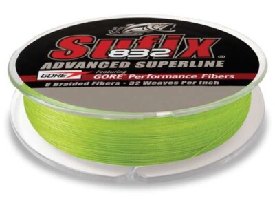 Sufix 832 Braid Fishing Line 600 Yds, 50 Lb.,  660-250L Neon Lime