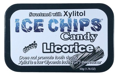 Ice Chips Candy Конфеты ручной работы в жестяной банке с лакрицей 1,76 унции Конфеты