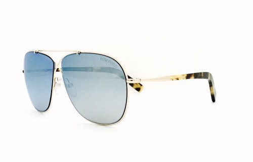 Pre-owned Tom Ford Sunglasses April Tf 393 28x Rose Gold 61•10•145 With Original Case In Blue Mirrored