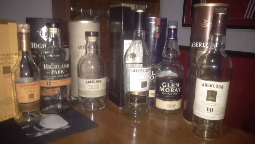 Various empty whisky bottles with boxes in Aberdeenshire Gumtree