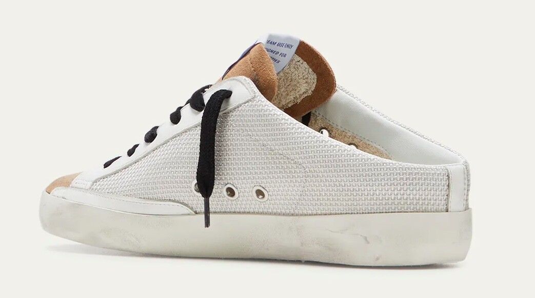 Pre-owned Golden Goose Superstar Sabot Net Glitter Slide Sneakers 4962- Retail $625 In Silver/tabacco/pink