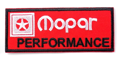 MOPAR EMBROIDERED PATCH IRON/SEW ON 3-5/8'' x 1-1/2'' CHRYSLER DODGE JEEP RAM OEM