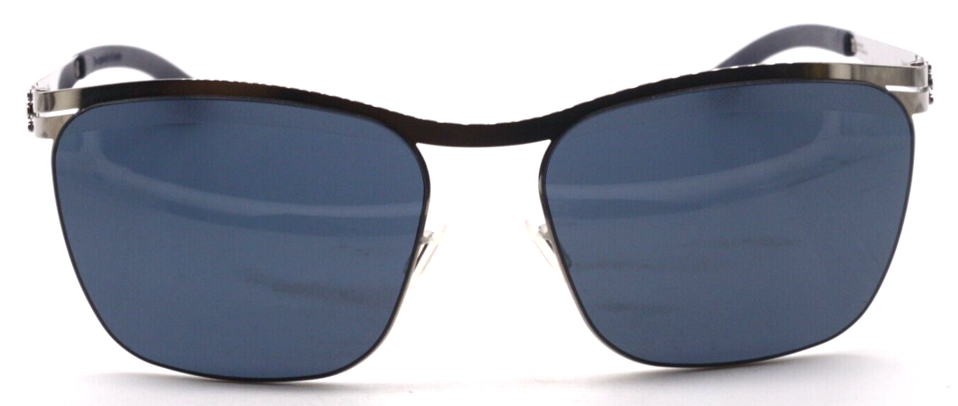 Pre-owned Ic! Berlin Ic Berlin Tegeler See Chrome Silver W/blue Lens Authentic Sunglasses 56-15