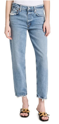 AGOLDE Kye Mid Rise Straight Crop Jean in Foreseen Organic Cotton Sz 24 NWT $218