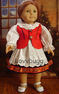 Kirsten LB Swedish St Lucia Gown for American Girl 18" Doll Clothes FREESHIPADDS