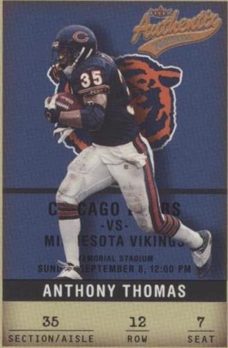 2002 Fleer Authentix Anthony Thomas #12
