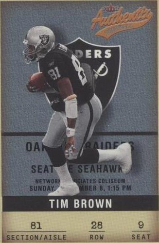 2002 Fleer Authentix Tim Brown #28