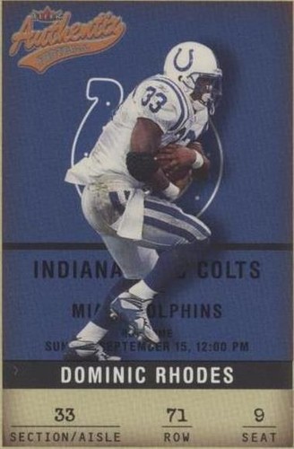 2002 Fleer Authentix Dominic Rhodes #71