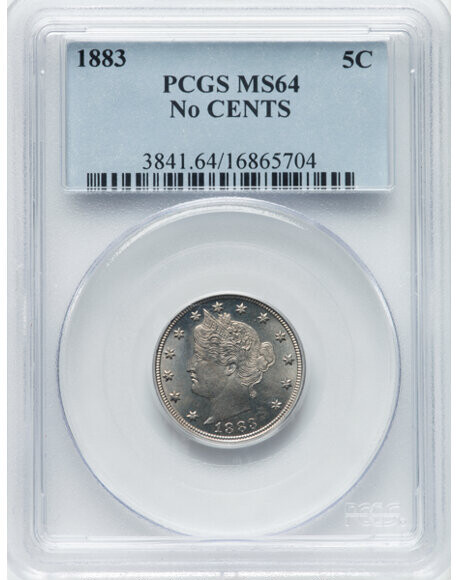 1883 5C No CENTS Liberty Nickel - Type 1 No
